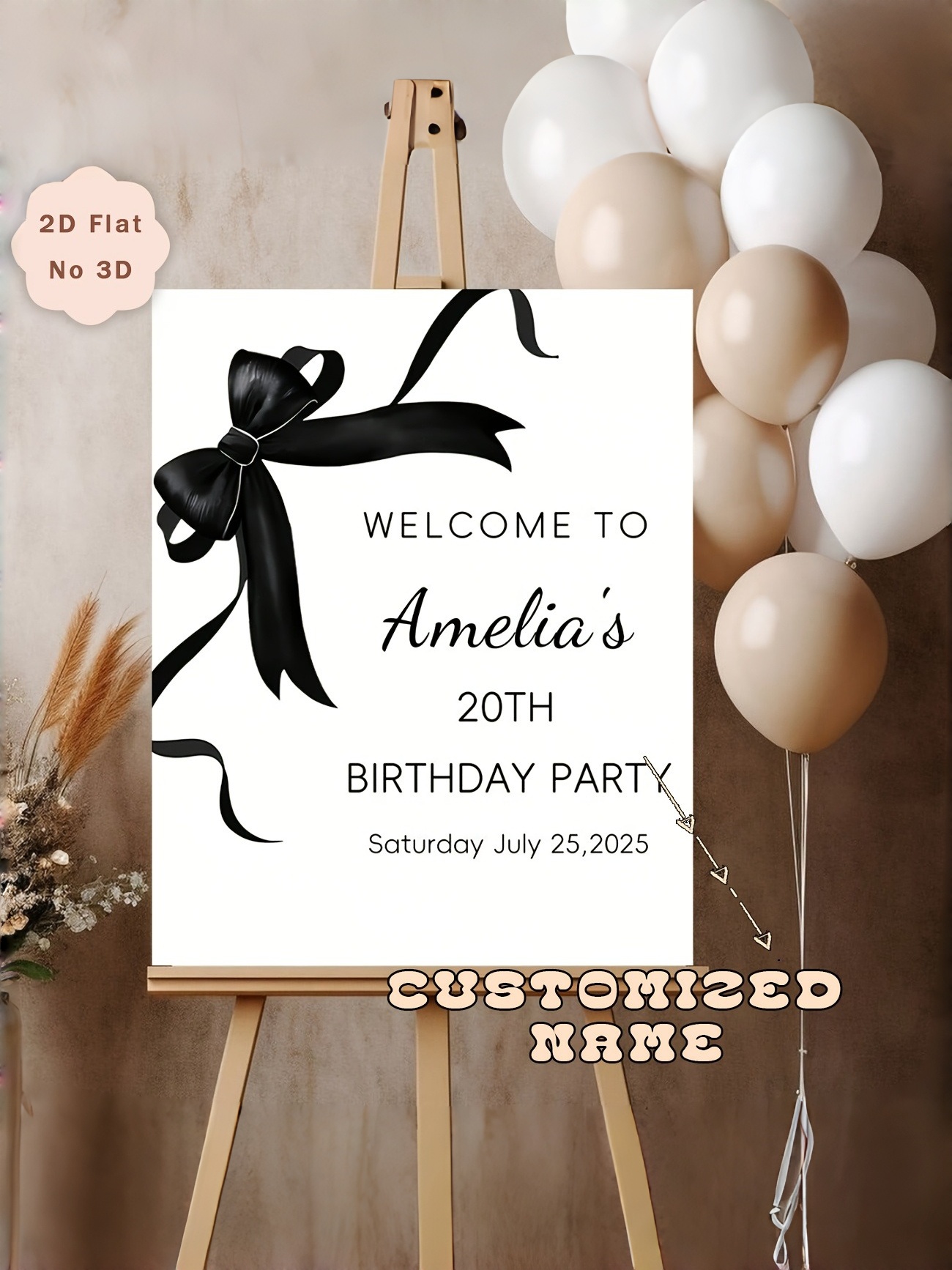 Custom 2D Birthday Welcome Sign Board